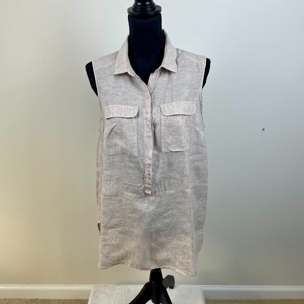 Jones New York Women's Linen Tan Top Size M